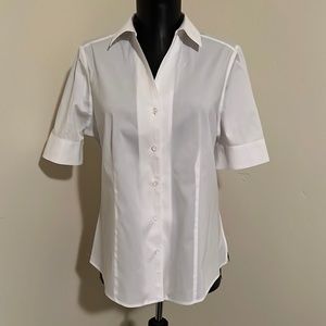 Karen gold label white short sleeve button down shirt 8P
